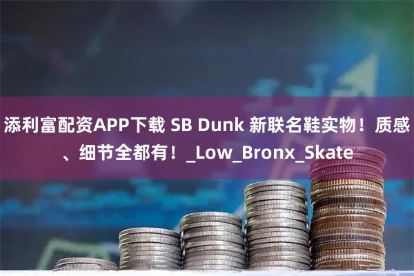 添利富配资APP下载 SB Dunk 新联名鞋实物!质感、细节全都有!_Low_Bronx_Skate