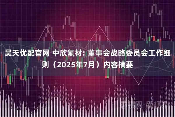 昊天优配官网 中欣氟材: 董事会战略委员会工作细则（2025年7月）内容摘要